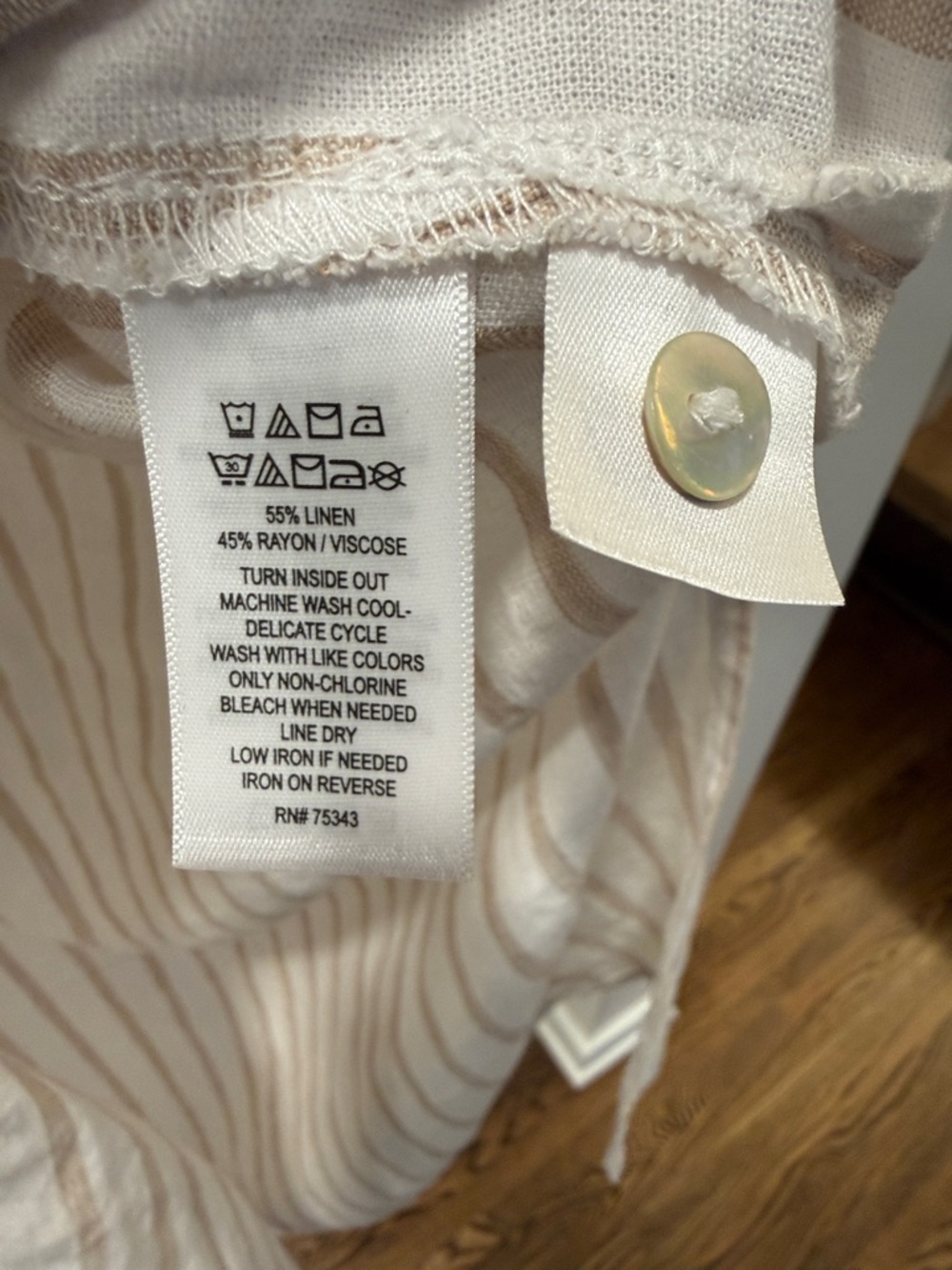 Lucky Brand Linen Striped Button-Front Dress - Picture 4 of 6
